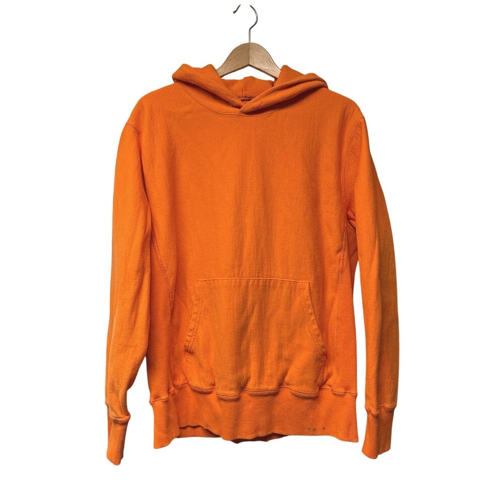 Todd Snyder x Champion Hoodie Mens Large Orange Processed Sportswear Made Canada